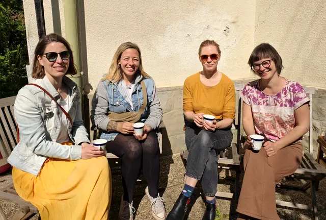 Nora Ulrich, Sonja Fryd, Kathrin Hahn-Denner und Andrea Golsong gingen es gemütlich an. | Foto: Christian Nowotny