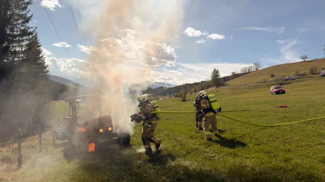 Brand kurz vor Wald gestoppt, Polizeibeamter griff beherzt ein