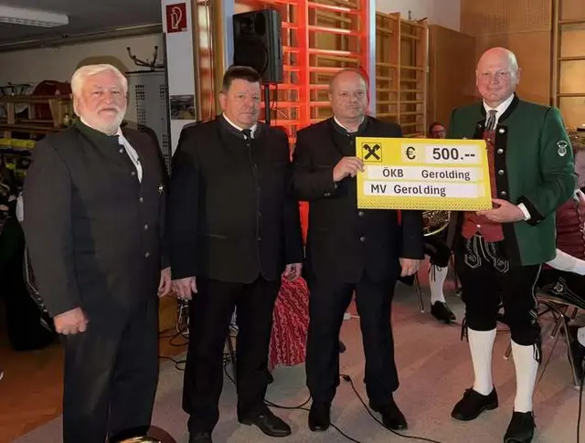 Kameradschaftsbund Gerolding spendet an Musikverein