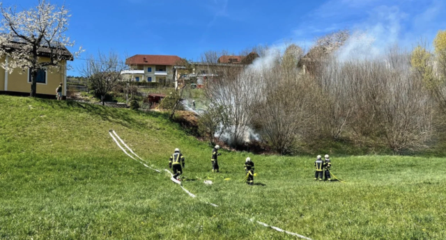 Heiße Asche löste Böschungsbrand aus