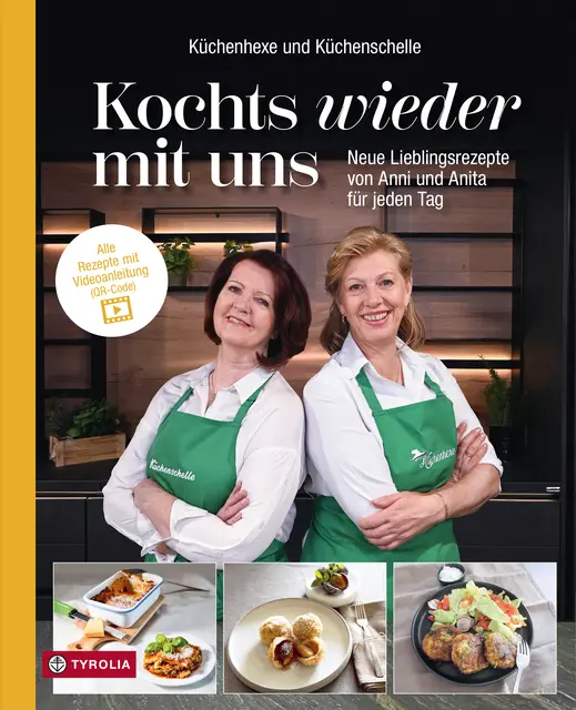 Anita Brunner und Anni Oberlechner bieten neue Rezepte mit traditionellen und internationalen Elementen zum Nachkochen. | Foto: Tyrolia (Cover)