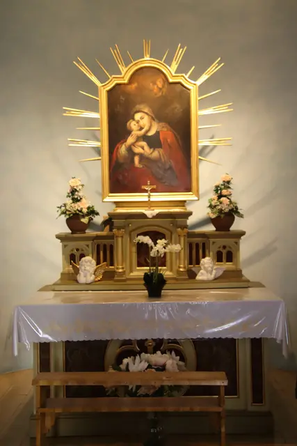 Das Marienbild in der Kapelle direkt neben der Quelle. | Foto: Martin Wurglits