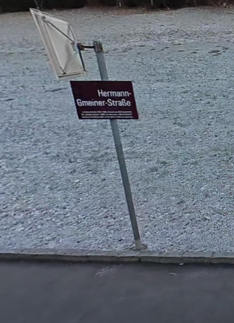 Das Innsbrucker Straßenschild der „Hermann-Gmeiner-Straße“ steht derzeit im Fokus der politischen Debatte. Im Gemeinderat wird über eine mögliche Umbenennung in „Josefine-Sölder-Straße“ entschieden. | Foto: Google Earth 