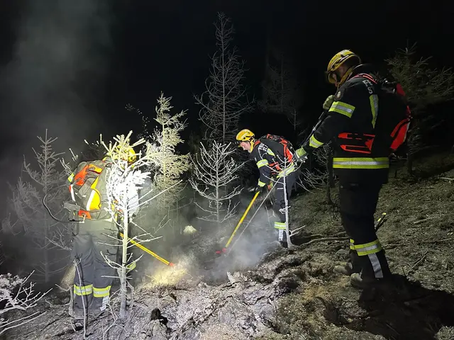 Drohneneinheit unterstützt Bodenkräfte beim Waldbrand bei Hörgas – schwieriges Gelände erschwert die Brandbekämpfung. | Foto: KHD Leibnitz