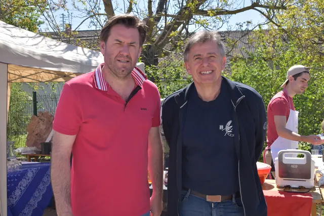 Zwei Nachbarbürgermeister trafen sich: Bernhard Herics (Schandorf) und Robert Marlovits (Schachendorf) | Foto: MeinBezirk/Michael Strini