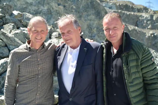 Die Betreiber der vier geschlossenen Steinbrüche: vl. Frank Eichhorn, Zöchlinger Betriebe- Steinbruch Pilgersdorf, Gerhard Horn, Klöcher Baugesellschaft- Steinbrüche Badersdorf und Rumpersdorf und Frank Iszovics, Hermann Mayer GmbH- Steinbruch Bernstein)  | Foto: Rosenberger Victoria