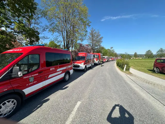 Waldbrandzug der KHD Leibnitz im steilen Gelände bei Hörgas/Rein im Einsatz – unterstützt durch Drohne zur Glutnester-Suche. | Foto: KHD Leibnitz