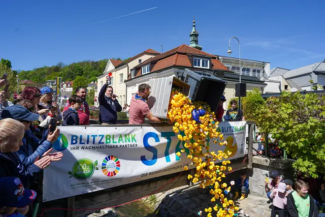 In Klosterneuburg wurde heuer das 25. Entenrennen ausgetragen. | Foto: Pfadfindergruppe Klosterneuburg-Weidling