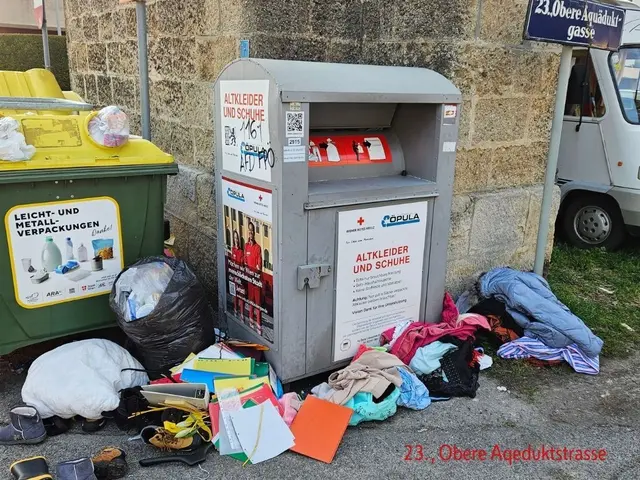 Die MA 48 dokumentiert die Vermüllung rund um die Altkleidercontainer regelmäßig. | Foto: MA 48
