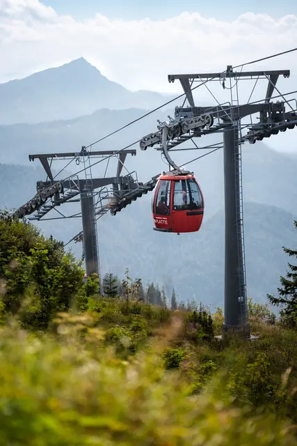 Bequeme Auffahrt ins Abenteuer: Mit der Gondel der Bergbahnen Steinplatte beginnt der Ausflug direkt mit Panoramablick auf die alpine Landschaft. | Foto: Bergbahn Steinplatte