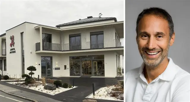 Klaus Bauer setzt auf seine "Jauntal-Apotheke" und seinen Online-Shop, um Kunden vor Ort und digital zu erreichen. | Foto: Fotocollage MeinBezirk/Jauntal-Apoheke