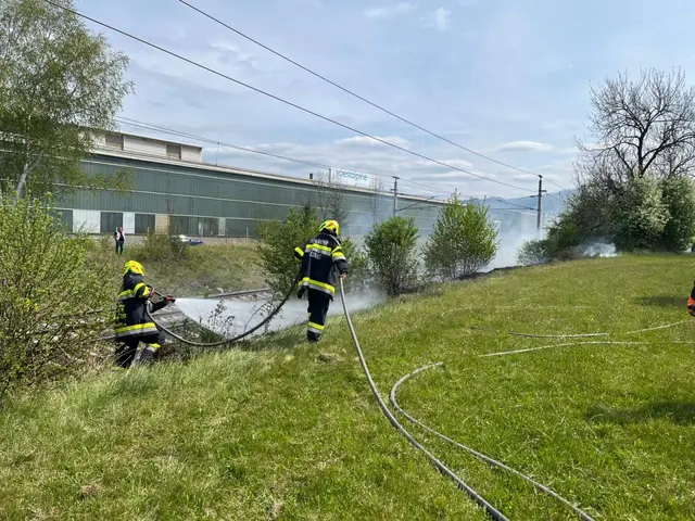 Einsatz in Krieglach: Hier löschten Mitglieder der Freiwilligen Feuerwehr Freßnitz einen Bahndammbrand. 
