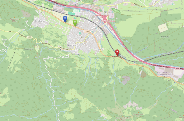 L190 Nenzing wird saniert | Foto: OpenStreetMap/Screen Shot