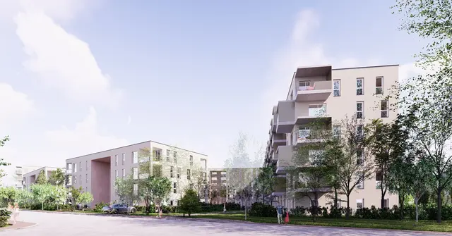 In Linz-Wegscheid entsteht ein Projekt mit 216 Wohneinheiten. | Foto: Stögmüller Architekten ZT GmbH Linz