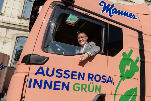 Manner nützt für den Werksverkehr einen E-Lkw. | Foto: BMIMI/Domnanovich