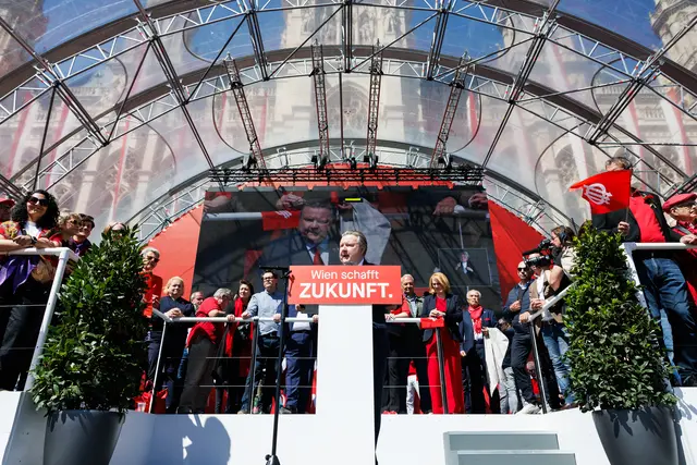 Bürgermeister Michael Ludwig sprach über Wohnmaßnahmen und das Gesundheitswesen, kritisierte die FPÖ und teilte der Sonntagsöffnung erneut eine Absage. | Foto: APA-Images / APA / FLORIAN WIESER
