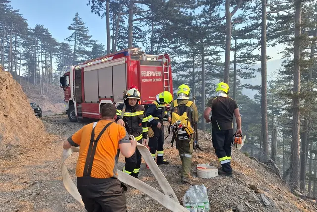 16 Feuerwehren aus drei Bezirken standen gestern im Einsatz. | Foto: Bezirksfeuerwehrkommando NÖ