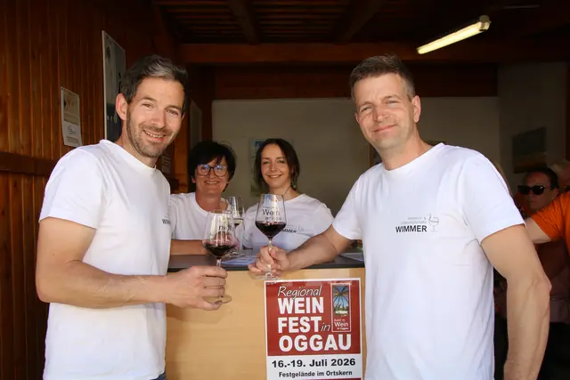 Weingut Wimmer: Florian, Thomas, Resi und Kerstin. 