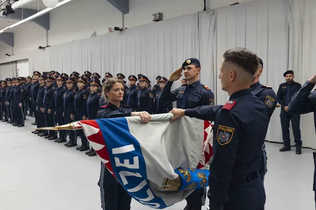 Hier wurde die Polizeifahne während des Gelöbnis gehalten | Foto: LPD NÖ/O.Greene