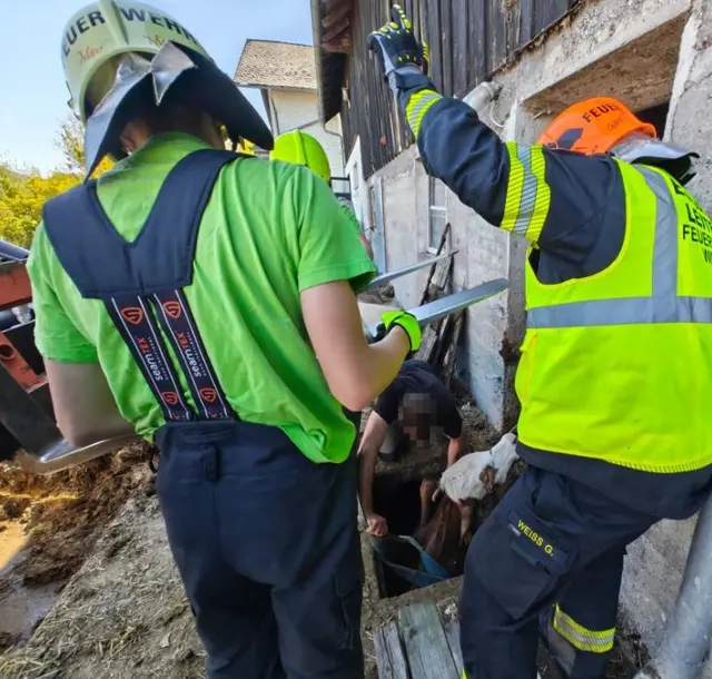 Der Landwirt bemerkte die Situation rasch und setzte umgehend die Einsatzkette in Gang, wodurch die Feuerwehr alarmiert wurde. | Foto: FF Waidhofen-Wirts / Bfkdo Amstetten