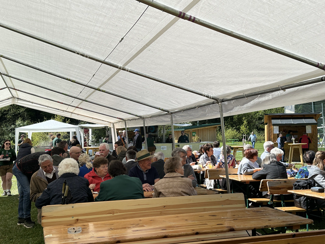 Beim Frühschoppen wurde gemeinsam gefeiert und angestoßen. | Foto: Jana Zuser