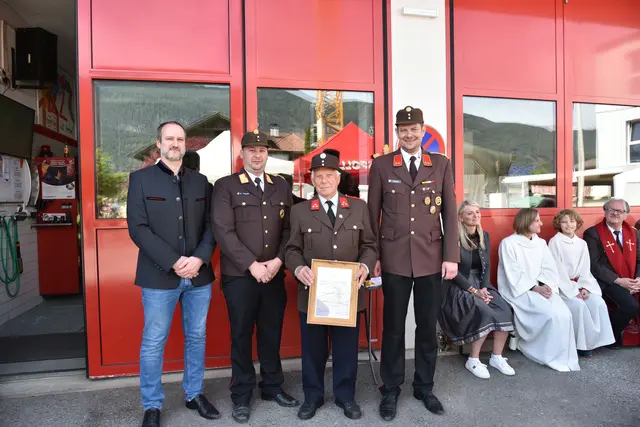 Feuerwehr-Mitglied seit 75 Jahren: Hermann Platzgummer. | Foto: Thomas Hagele
