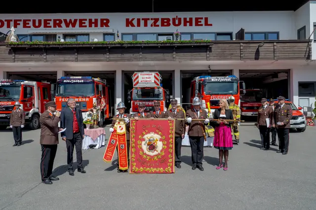 Drei neue Kameraden konnten angelobt werden. | Foto: Stadtfeuerwehr Kitzbühel
