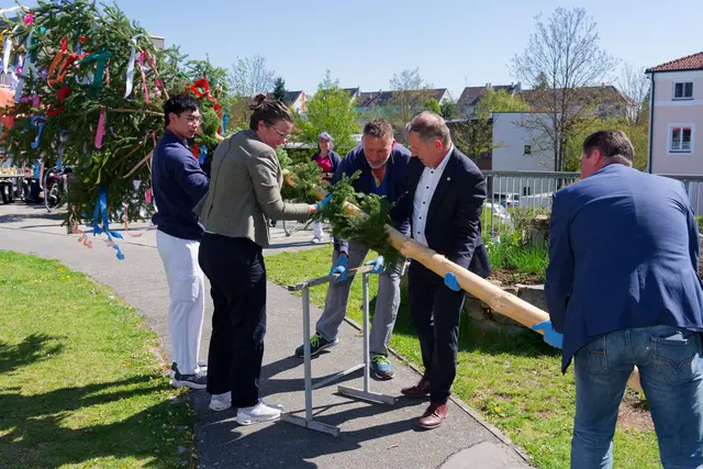 Maibaum aufstellen mit Herz, Humor und starken Armen