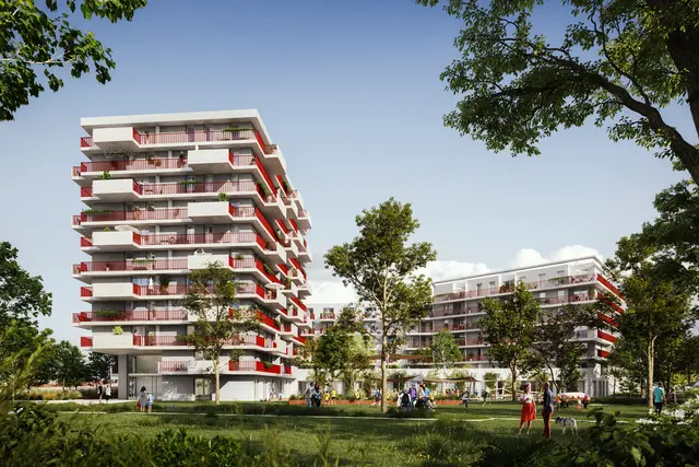 Vergabestart für neue Wohnungen entlang der Donaustadtstraße.  | Foto: Visualisierung: idealarch s.r.o