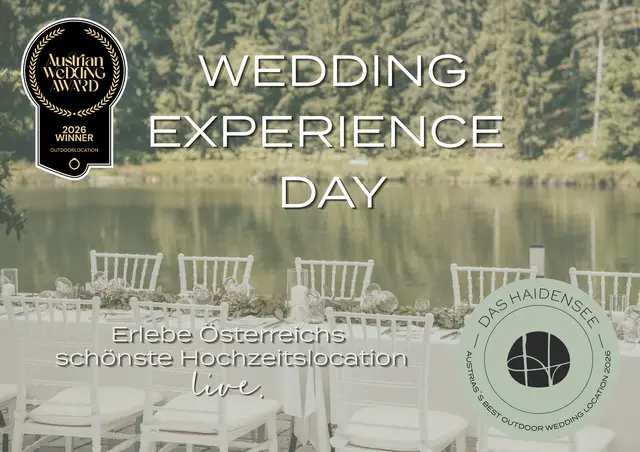 Das Haidensee lädt am 14. Mai zum kostenlosen Wedding Experience Day ein - interessierte Paare können sich live von der Hochzeitslocation überzeugen. | Foto: Das Haidensee