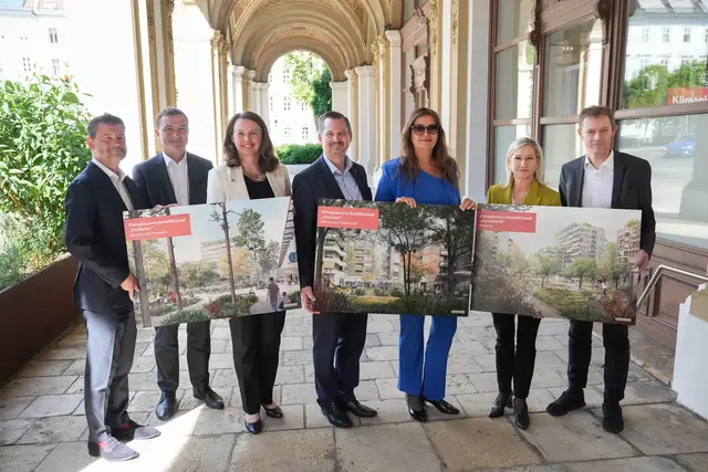 Verantwortliche der Stadt Wien und Projektleitende haben das Leitbild für das Stadtentwicklungsprojekt Rothneusiedl präsentiert. | Foto: Sade Jerabek/MeinBezirk