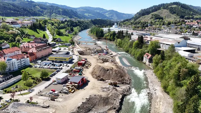 Ein Blick auf die Großbaustelle in Judenburg.