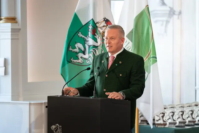 LH Mario Kunasek würdigte das Engagement der steirischen Musikvereine. | Foto: Land Steiermark/Robert Binder