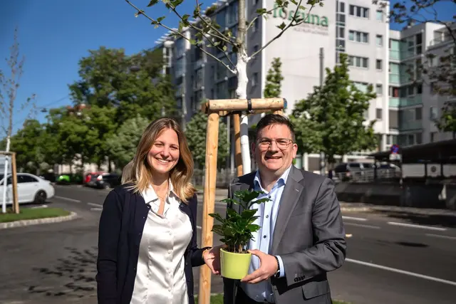 Boehringer Ingelheim pflanzt smarte Bäume in Meidling