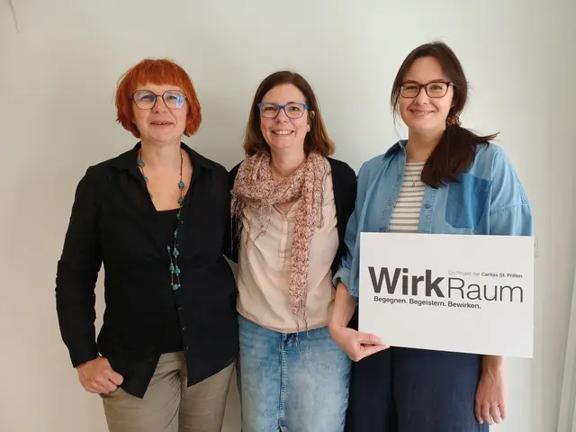 Das Team des WirkRaums, bestehend aus Sabine Haslinger, Bereich Asyl &amp; Integration, sowie Alexandra Nolz und Antonia Titscher aus dem Bereich Pfarr- und RegionalCaritas. | Foto: Caritas St. Pölten