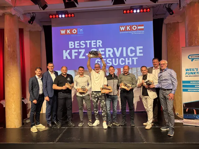 Die Siegerbetriebe der Wahl zum „KFZ-Partner 2026“: Ausgezeichnet wurden die Top-3-Unternehmen in den Kategorien KFZ-Handel sowie KFZ-Technik im Rahmen des Galaabends in Villach. | Foto: MeinBezirk.at/Michaela Erlacher