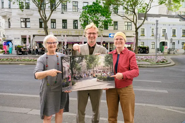 Bezirksvorsteher-Stellvertreterin Eva Krennbauer (SPÖ), Bezirksvorsteher Martin Fabisch (Grüne) und Bezirksrätin Petra Radeschnig (KPÖ). | Foto: BV8