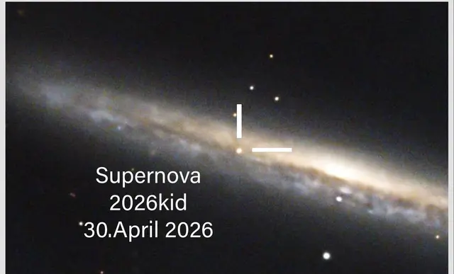 Die Supernova in NGC5907 | Foto: Günter Kleinschuster