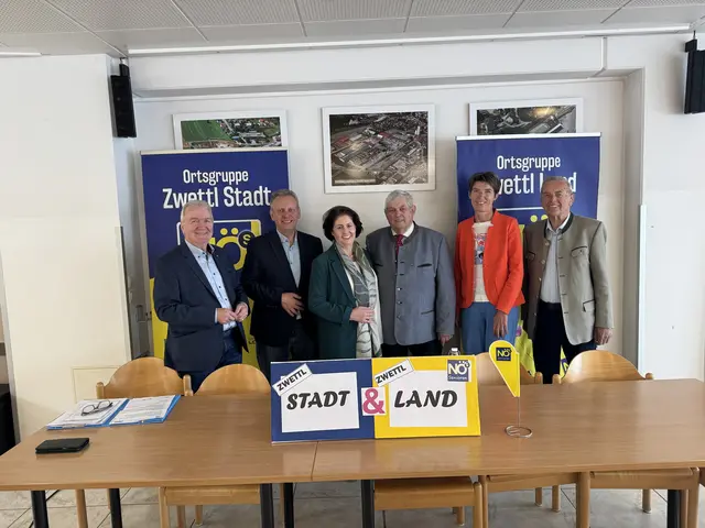 Franz Binder (Bezirksobmann Zwettl), Johann Sommer (GF NÖ Senioren), Hermine Hackl (Vizeobfrau der neuen Ortgruppe Stadt+Land), Josef Bachtrog (Obmann der neuen Ortsgruppe Zwettl Stadt+Land), Nationalrätin Martina Diesner-Weis (Ehrengast der Veranstaltung), Ernst Sinnhuber (Mitglied des erweiterten Vorstandes und ehemaliger Obmann der Ortsgruppe Zwettl-Stadt). | Foto: NÖ Senioren