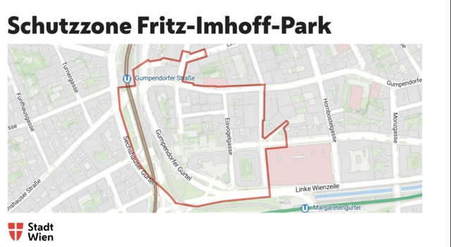 Auch der Fritz-Imhof Park war Teil der Schwerpunktaktion. Die Polizei kann in dieser Zone leichter eingreifen. Personen, die etwa durch aggressives Verhalten, Drogenhandel oder andere Ordnungsstörungen auffallen, können weggewiesen oder mit Betretungsverboten belegt werden. | Foto: LPD/Stadt Wien