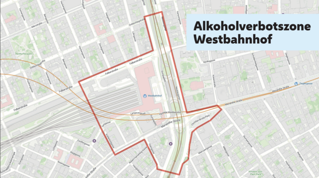 58 verwaltungsrechtliche Anzeigen rieselte es, aufgrund von Missachtung des Alkoholverbots beim Westbahnhof. | Foto: LPD/Stadt Wien