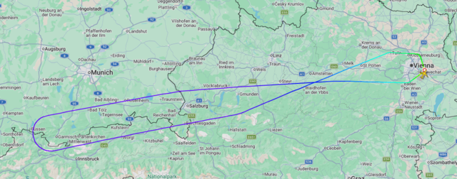 Aufgrund von technischen Problemen musste laut einem Online-Bericht ein Ryanair-Flug von Wien nach Porto zurück nach Schwechat umkehren. | Foto: Screenshot FlightRadar24