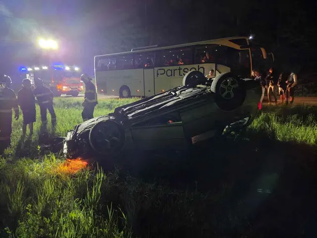 Jugendliche bei Fahrzeugüberschlag nach Wildwechsel unverletzt
