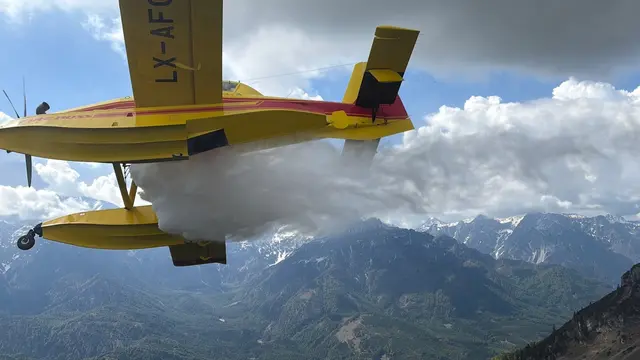 Eines der Löschflugzeuge aus Luxemburg. | Foto: AFKDO Pregarten/Georg Riernößl