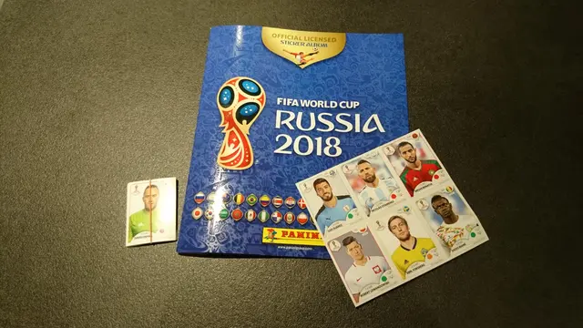 Das Panini-Stickeralbum mit Fotos von Fußballern