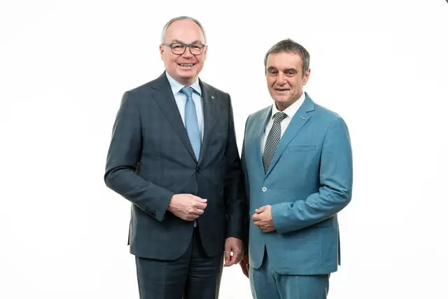 LH-Stellvertreter Stephan Pernkopf und Landtagsabgeordneter Anton Erber (beide ÖVP). | Foto: NOEL