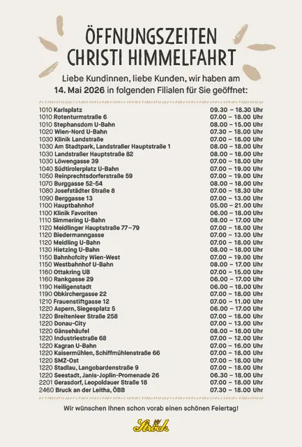 Das sind die besonderen Öffnungszeiten von Ströck. | Foto: Ströck