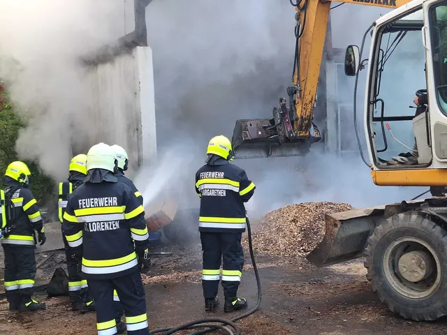 Der Brand brach bei der Hackschnitzelanlage aus.