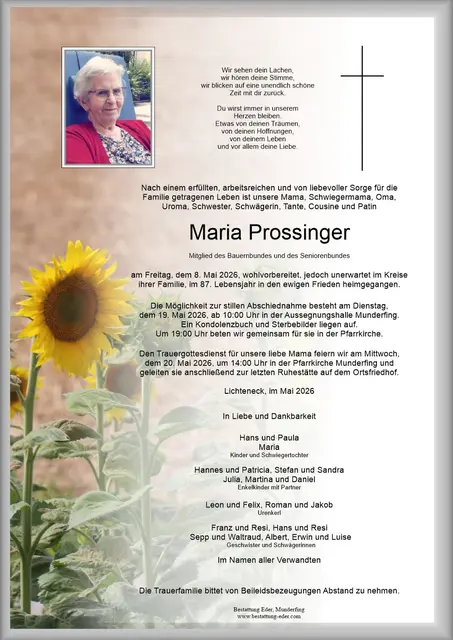 Maria Prossinger | Foto: Bestatter