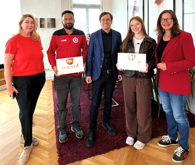 Ibrahim Rasool, Ronald Rabitsch, Oleksandra Bratko und Constance Mochar.  | Foto: Büro Rabitsch